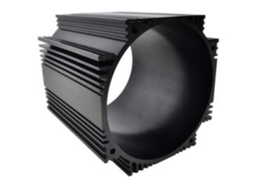 Black Anodized Industrial Aluminum Profile / Cylinder Shell For Motor Housing