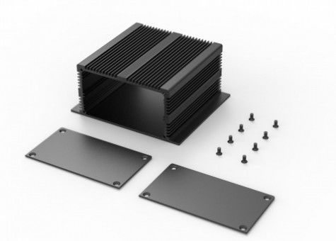 6063 6005 de Zwarte Geanodiseerde Uitgedreven Elektrodekking van de Aluminiumdoos