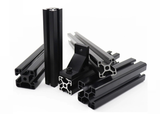 Zwart Geanodiseerd van het het Kadersysteem van de 6063 Aluminiumuitdrijving Gestalte gegeven het Aluminiumprofiel T